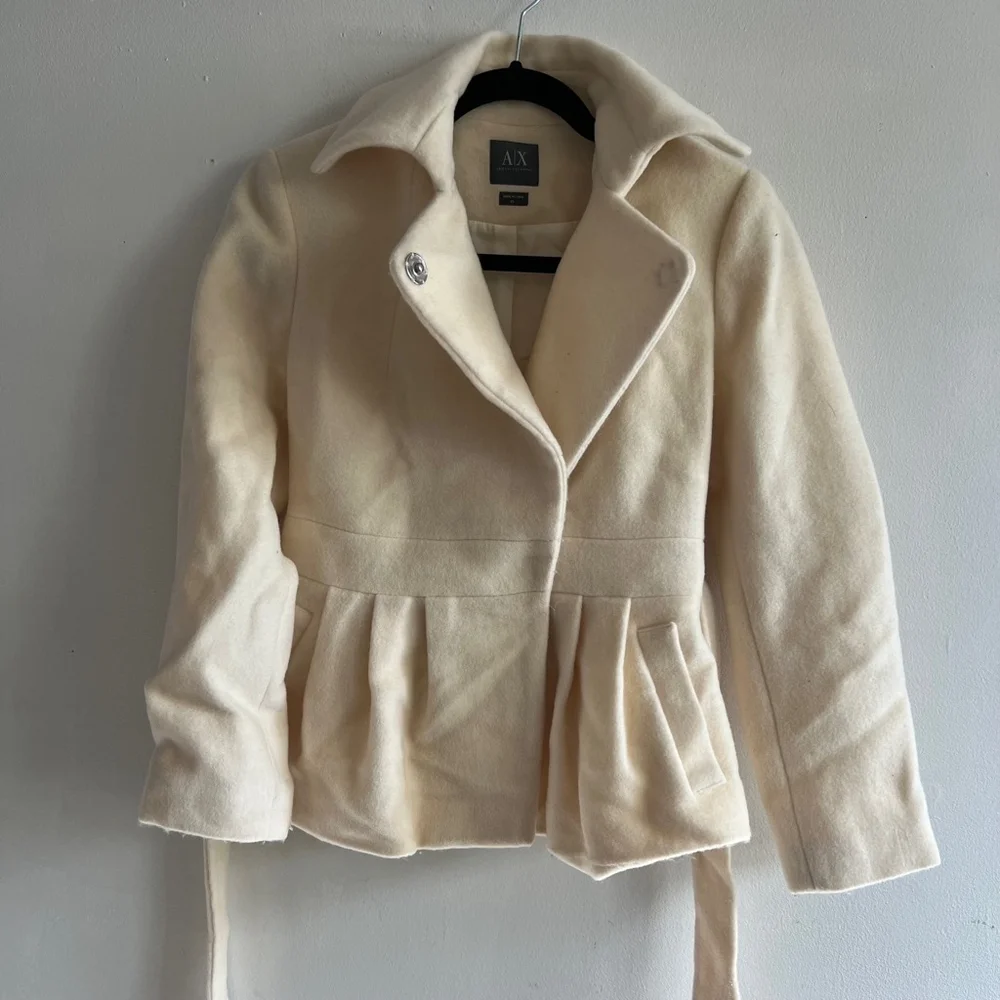 A|X Armani Exchange Cream Coat Size  XS Women's - Picture 2 of 10